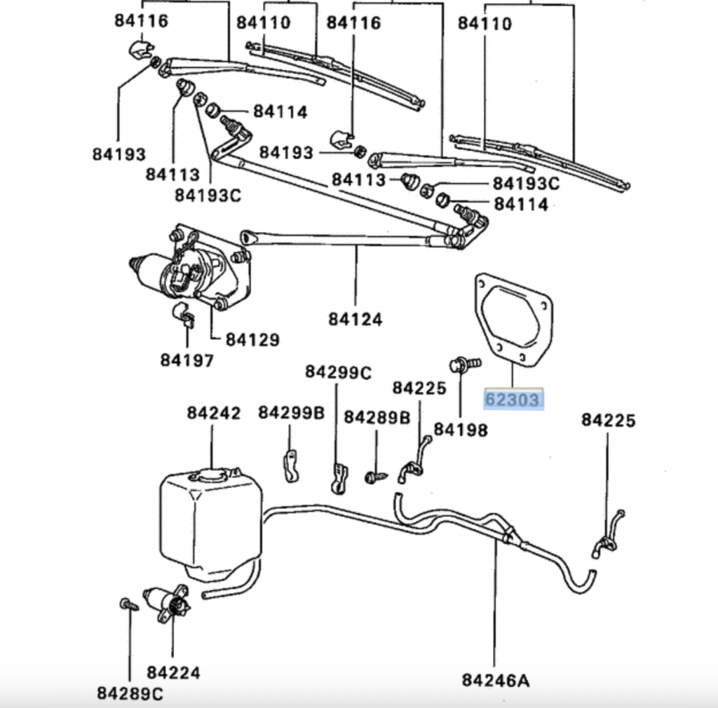 Windshield Wiper Motor to Body Mounting Gasket for 2005 Mitsubichi Pajero iO